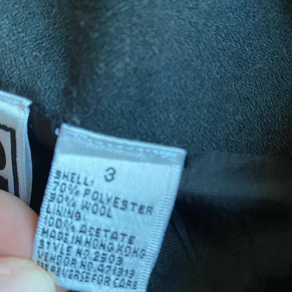 Vintage BP wool blend black midi front button up dress size‎ 3 - Picture 6 of 6